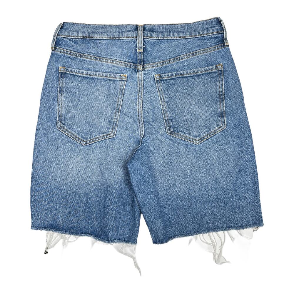 Banana Republic High Rise 8" Denim Shorts 26 Cutoff Frayed Long Distressed - Picture 3 of 4